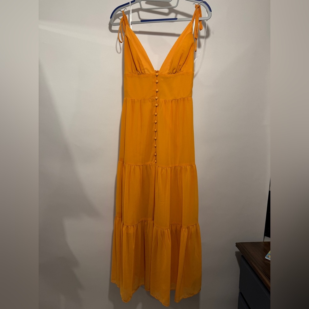 Lulu's Vibrant Orange Maxi Dress